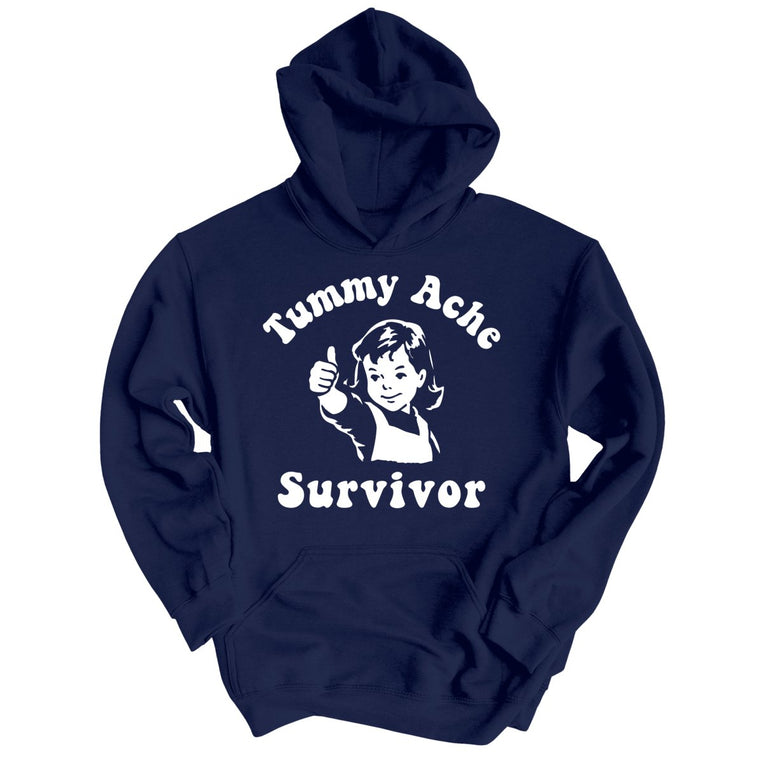 Tummy Ache Survivor - Navy - Unisex Hoodie