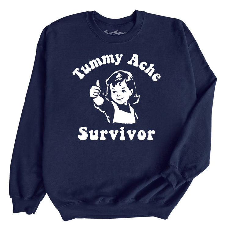 Tummy Ache Survivor - Navy - Unisex Sweatshirt