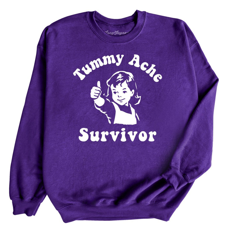 Tummy Ache Survivor - Purple - Unisex Sweatshirt