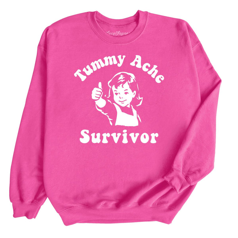 Tummy Ache Survivor - Heliconia - Unisex Sweatshirt
