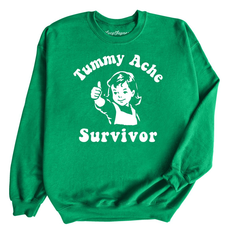 Tummy Ache Survivor - Irish Green - Unisex Sweatshirt