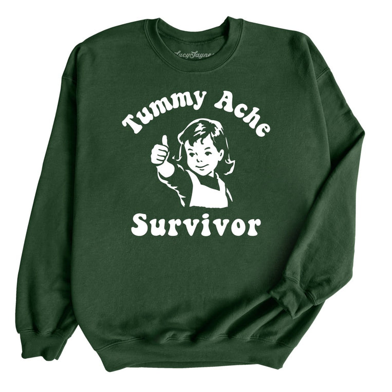 Tummy Ache Survivor - Forest Green - Unisex Sweatshirt