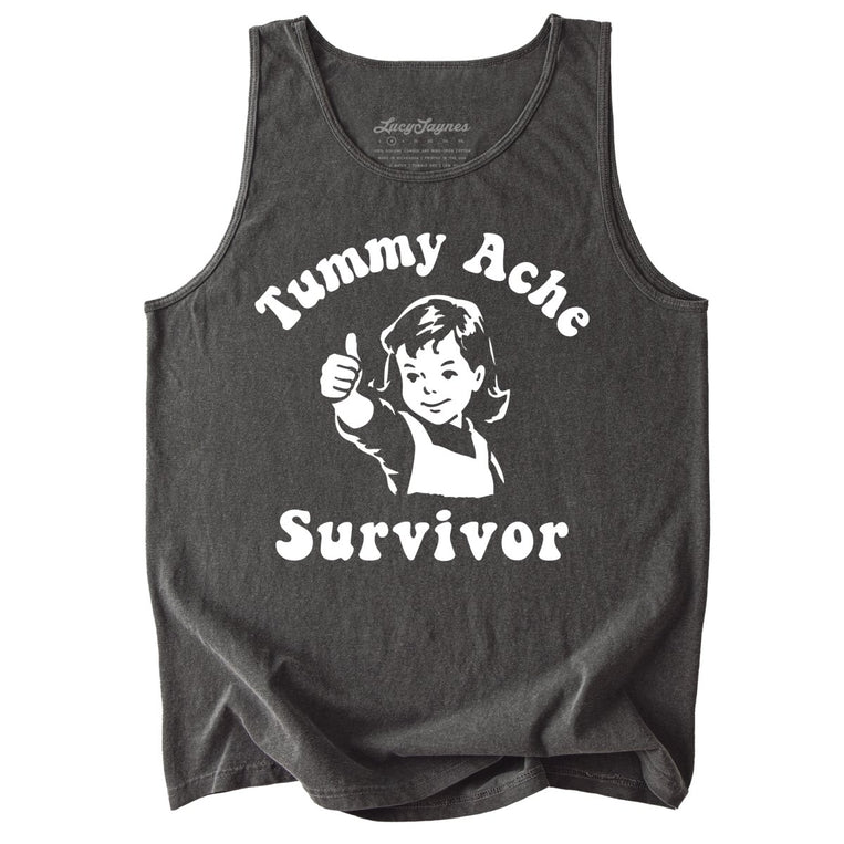 Tummy Ache Survivor Comfort Colors Graphic Tank Top - Pepper