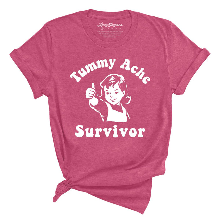 Tummy Ache Survivor - Heather Raspberry - Unisex T-Shirt