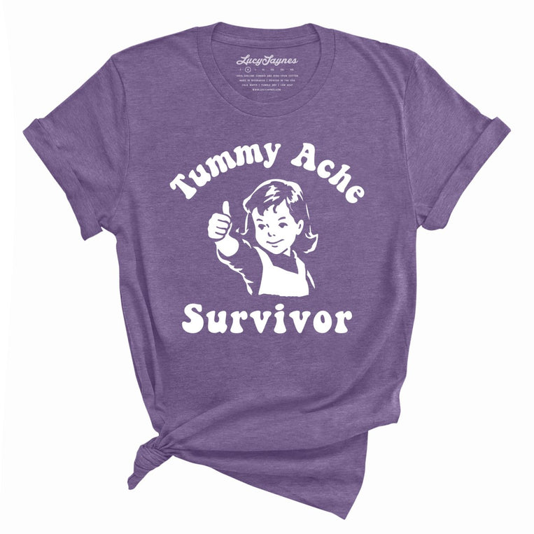 Tummy Ache Survivor - Heather Purple - Unisex T-Shirt