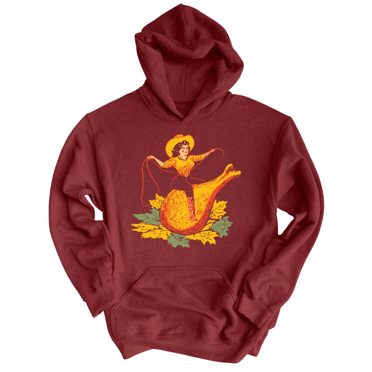 Turkey Leg Pinup - Maroon - Unisex Hoodie