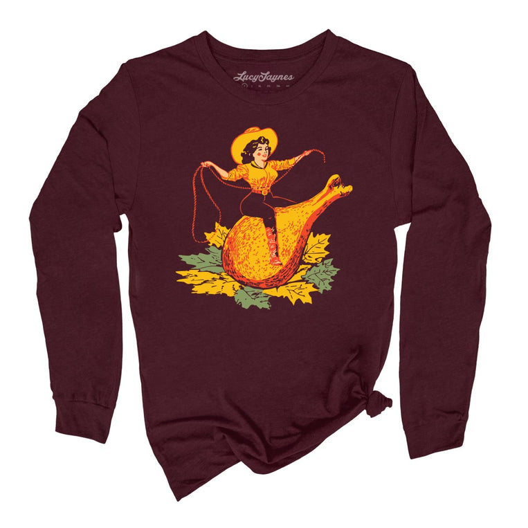 Turkey Leg Pinup - Heather Maroon - Full Front