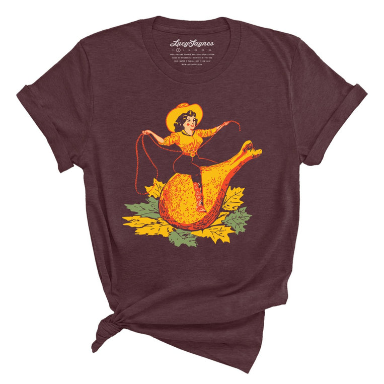 Turkey Leg Pinup - Heather Maroon - Full Front