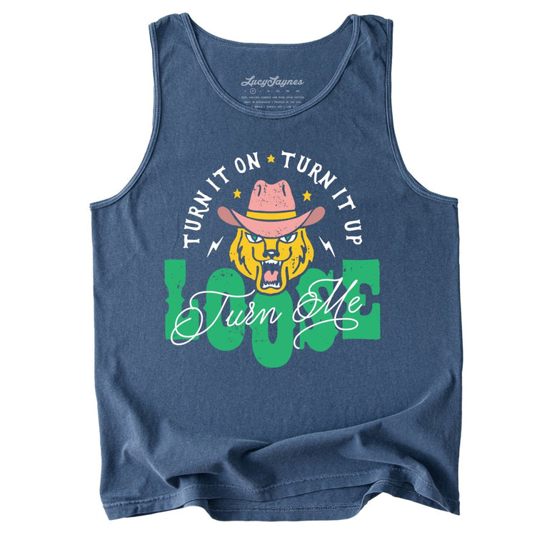 Turn Me Loose Comfort Colors Graphic Tank Top - Denim