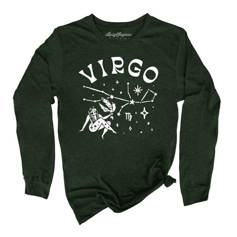 Virgo - Heather Forest - Unisex Long Sleeve T-Shirt