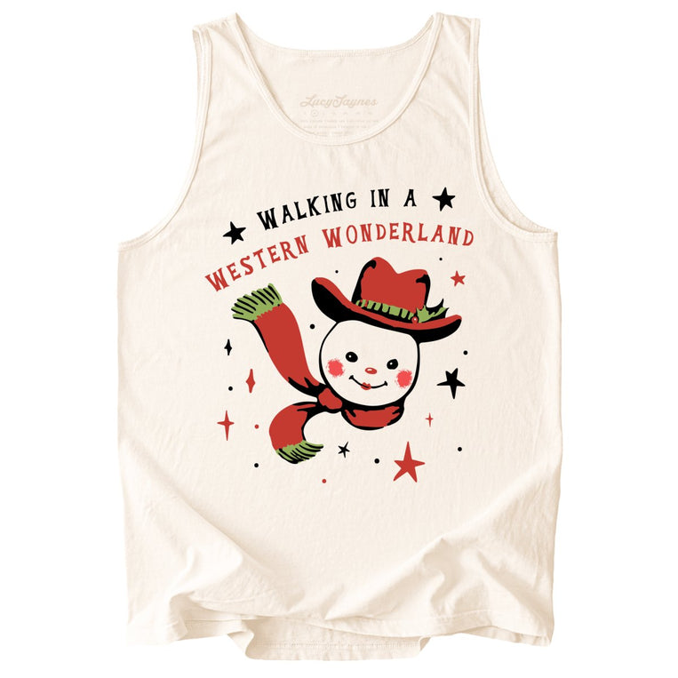 Walking in a Western Wonderland Comfort Colors Graphic Tank Top - Ivory