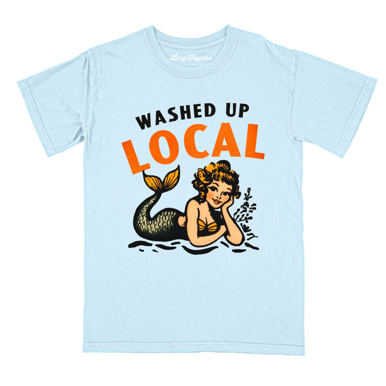 Washed Up Local Comfort Colors Graphic Tee - Chambray