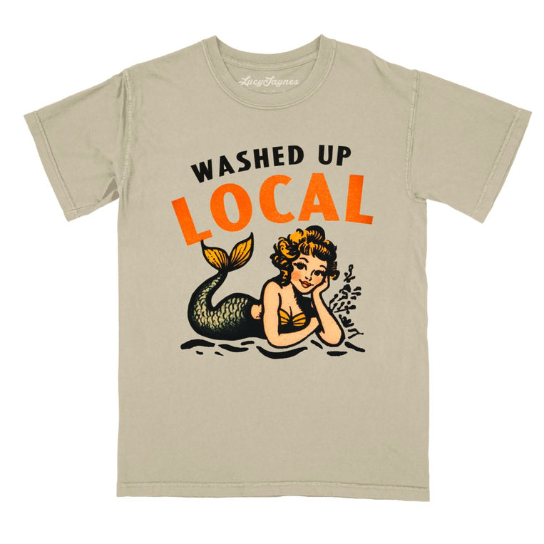 Washed Up Local Comfort Colors Graphic Tee - Khaki