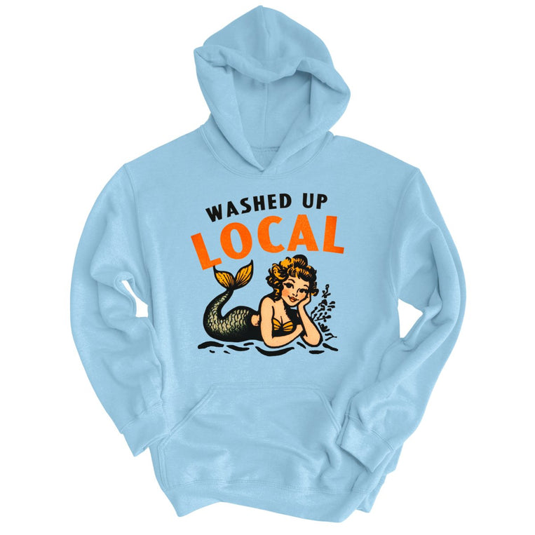 Washed Up Local Graphic Hoodie - Light Blue