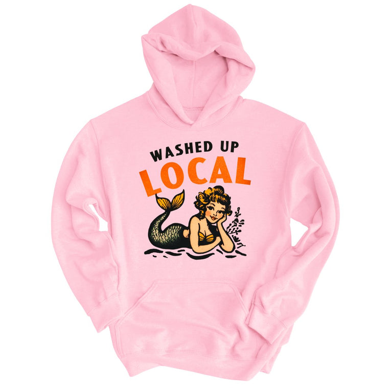 Washed Up Local Graphic Hoodie - Light Pink