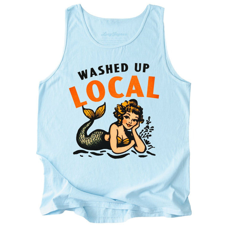 Washed Up Local Comfort Colors Graphic Tank Top - Chambray
