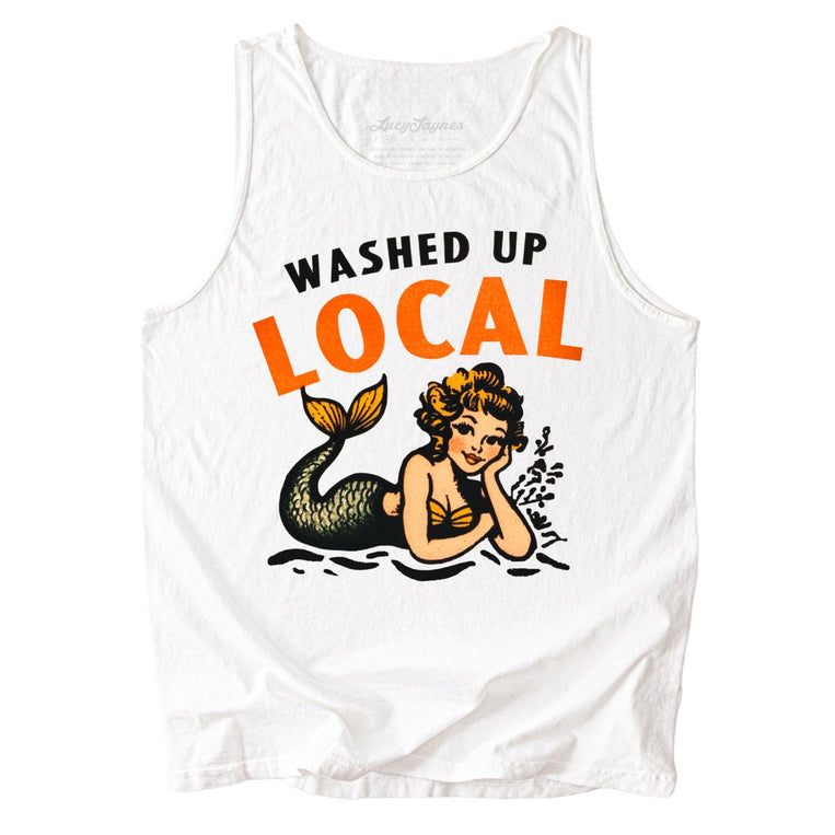 Washed Up Local Comfort Colors Graphic Tank Top - White