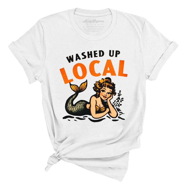 Washed Up Local Graphic Tee - White