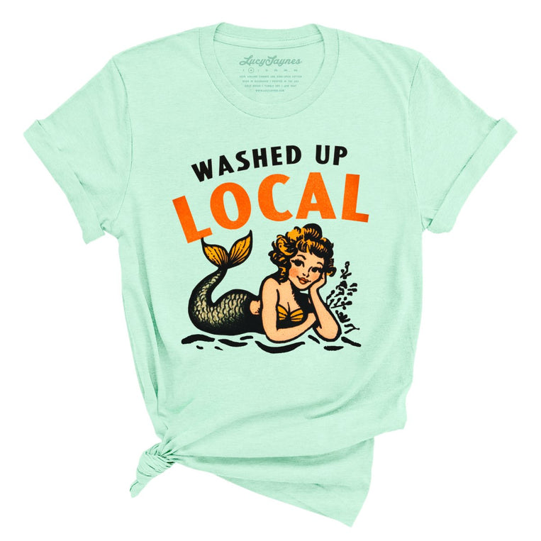 Washed Up Local Graphic Tee - Heather Mint