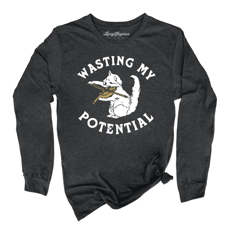 Wasting My Potential - Dark Grey Heather - Full Front