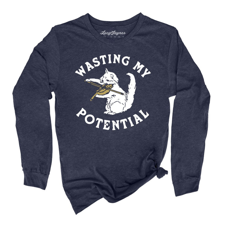 Wasting My Potential - Heather Navy - Full Front