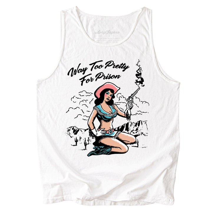 Way Too Pretty For Prison Comfort Colors Tank Top