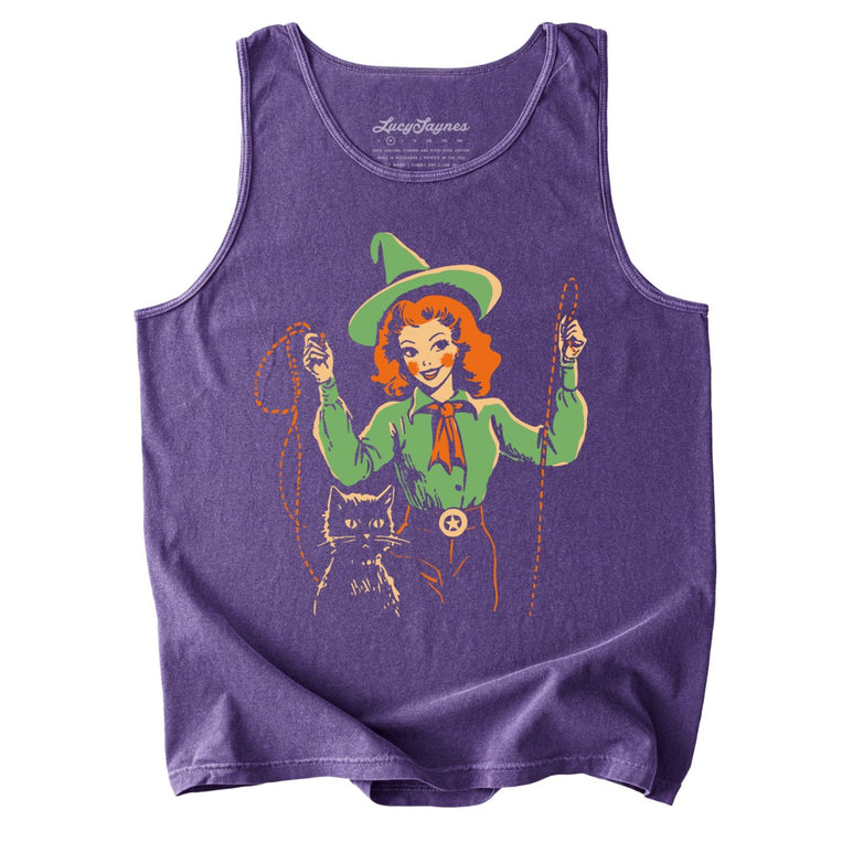 Western Witch Comfort Colors Graphic Tank Top - Grape