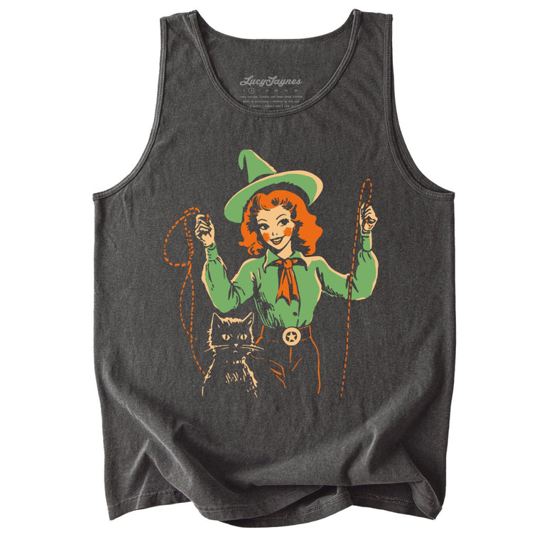 Western Witch Comfort Colors Graphic Tank Top - Pepper