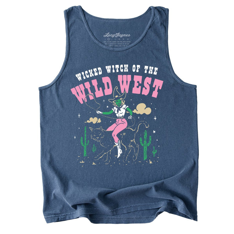 Wicked Witch Of The Wild West Comfort Colors Graphic Tank Top - Denim