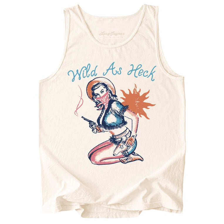 Wild as Heck Comfort Colors Graphic Tank Top - Ivory