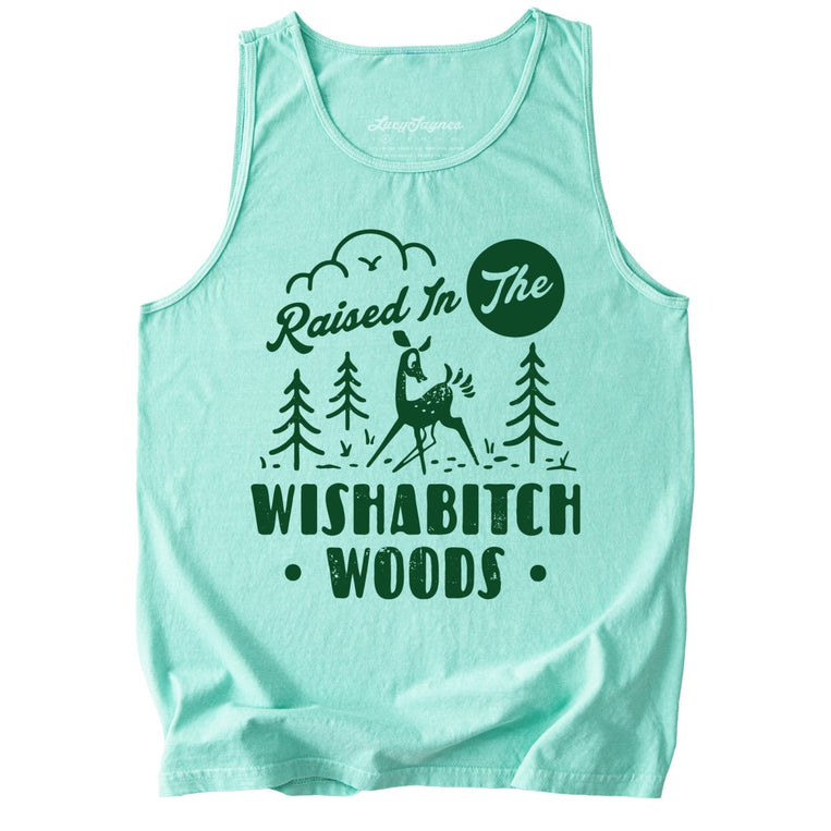 Wishabitch Woods Comfort Colors Graphic Tank Top - Island Reef