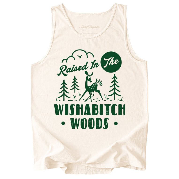 Wishabitch Woods Comfort Colors Graphic Tank Top - Ivory