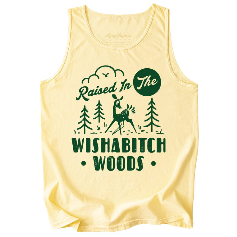 Wishabitch Woods Comfort Colors Graphic Tank Top - Butter