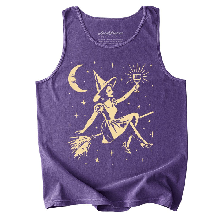 Witchy Wine Comfort Colors Graphic Tank Top - Grape