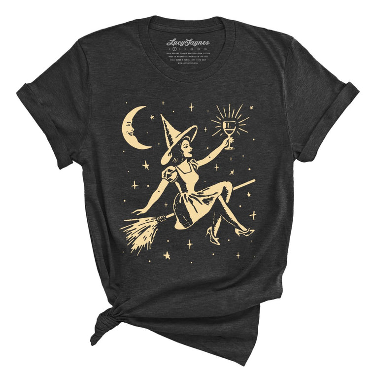 Witchy Wine - Dark Grey Heather - Full Front