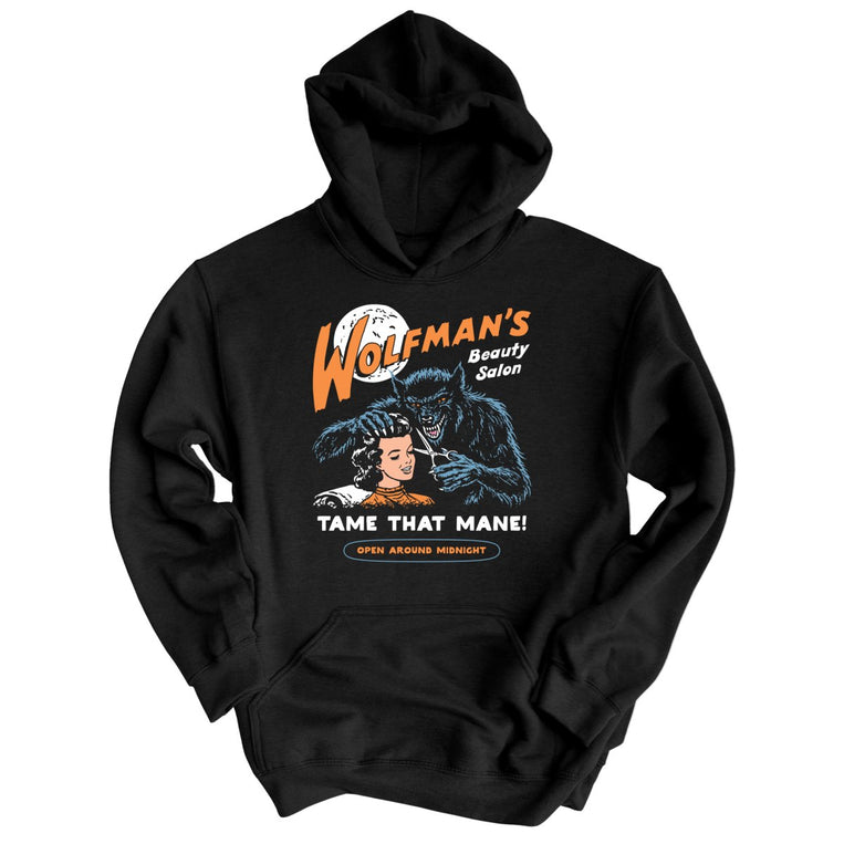 Wolfman's Beauty Salon - Black - Unisex Hoodie
