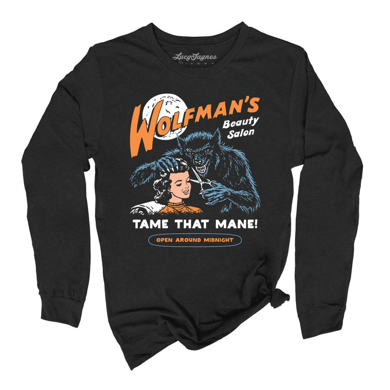 Wolfman's Beauty Salon - Black - Unisex Long Sleeve T-Shirt