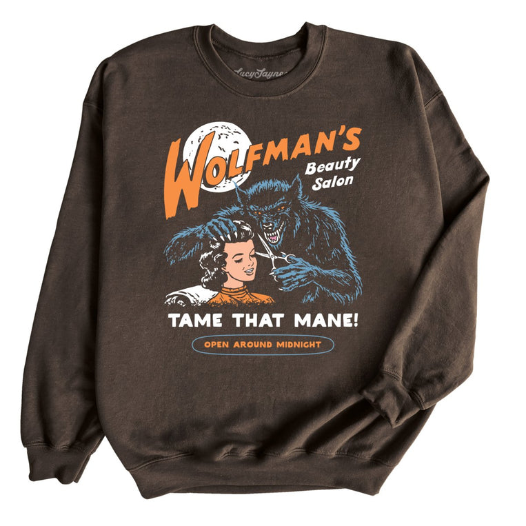 Wolfman's Beauty Salon - Dark Chocolate - Unisex Sweatshirt