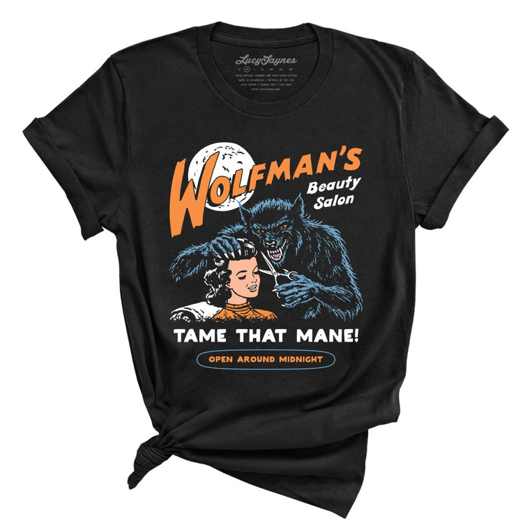 Wolfman's Beauty Salon - Black - Unisex T-Shirt