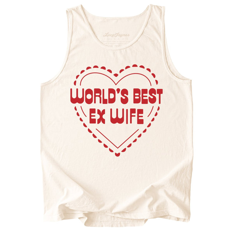 World's Best Ex Wife Comfort Colors Graphic Tank Top - Ivory