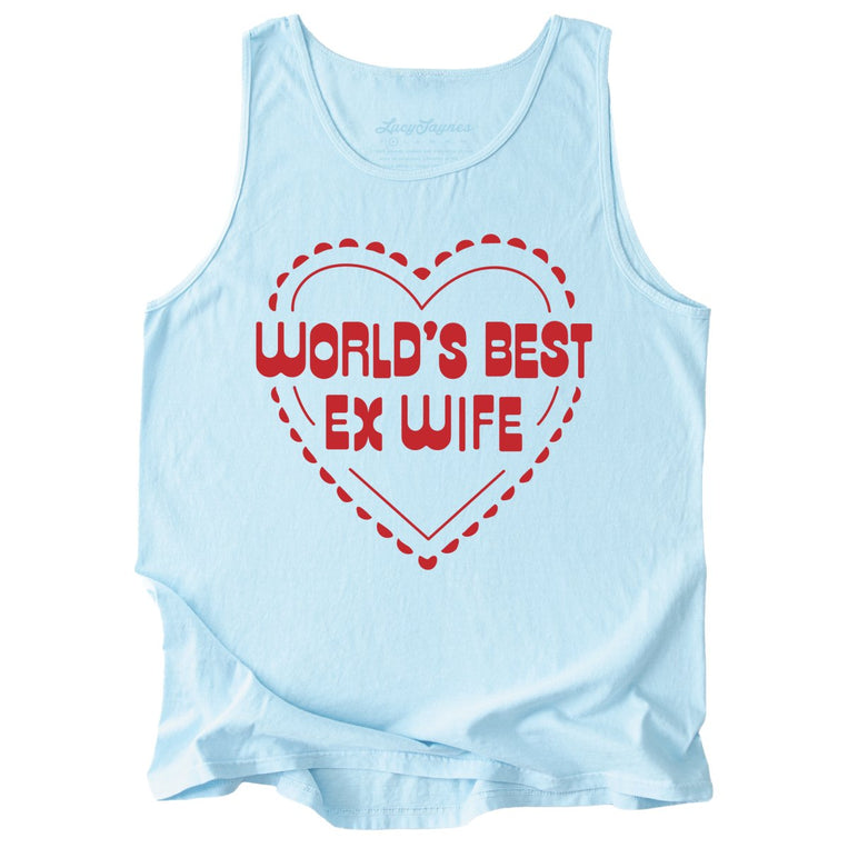 World's Best Ex Wife Comfort Colors Graphic Tank Top - Chambray