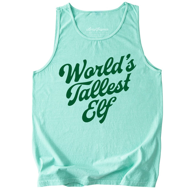 World's Tallest Elf Comfort Colors Graphic Tank Top - Island Reef