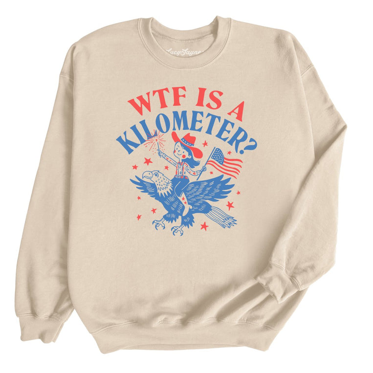 WTF Is A Kilometer Graphic Sweatshirt - Sand
