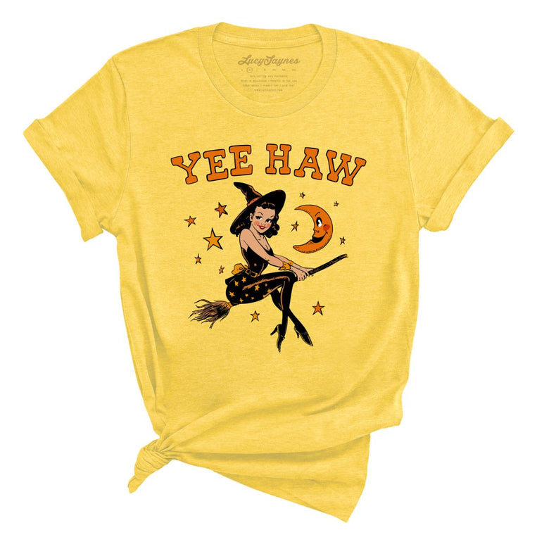 Yee Haw Witch. - Heather Yellow - Full Front