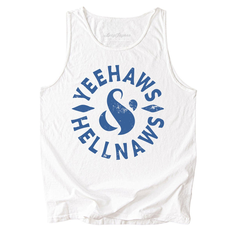Yeehaws and Hellnaws Comfort Colors Graphic Tank Top - White