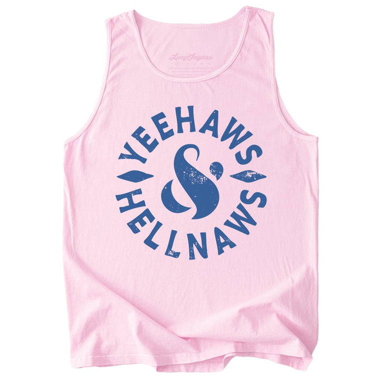 Yeehaws and Hellnaws Comfort Colors Graphic Tank Top - Blossom