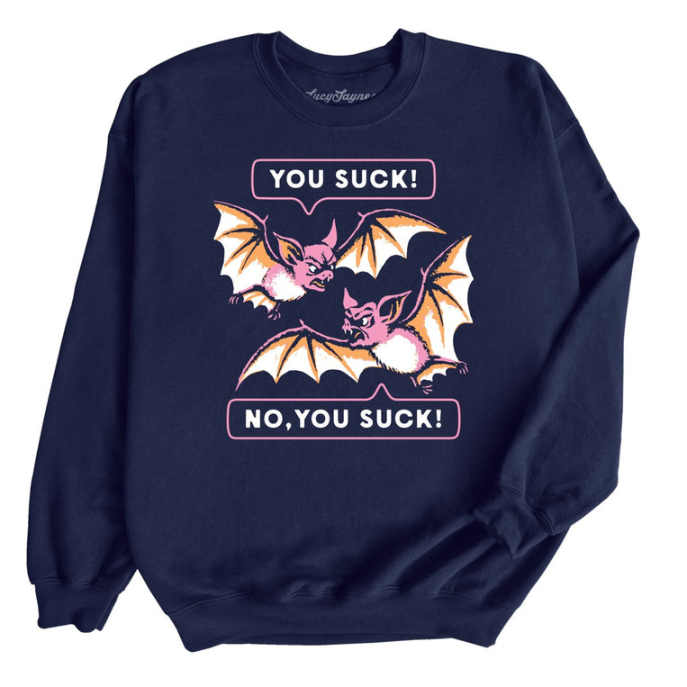 You Suck Bats - Navy - Unisex Sweatshirt