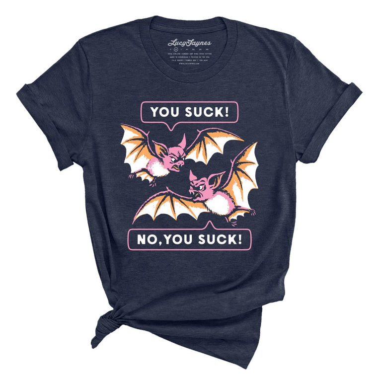 You Suck Bats - Heather Midnight Navy - Unisex T-Shirt