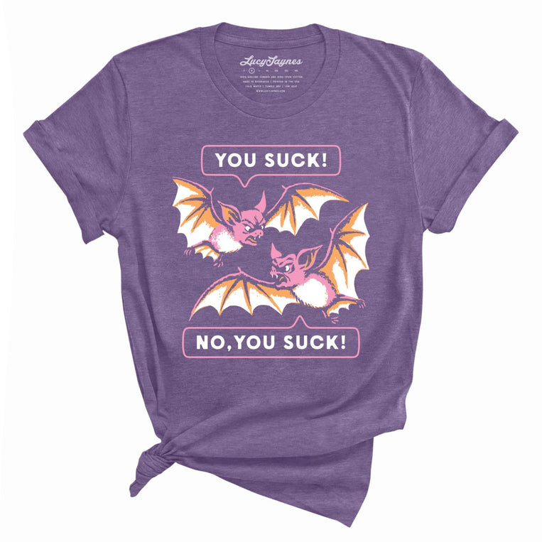 You Suck Bats - Heather Purple - Unisex T-Shirt