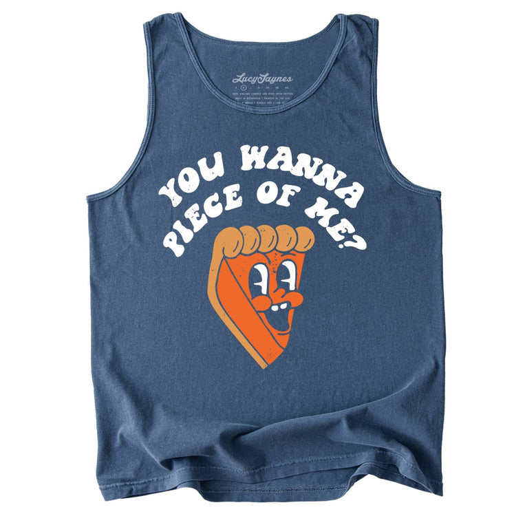 You Wanna Piece Of Me Comfort Colors Graphic Tank Top - Denim